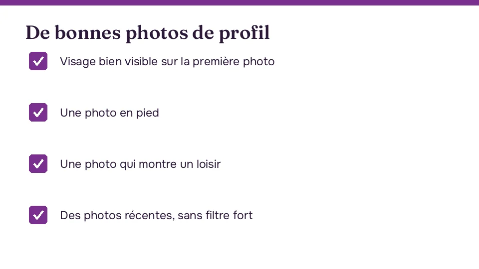 Liste pour de bonnes photos de profil