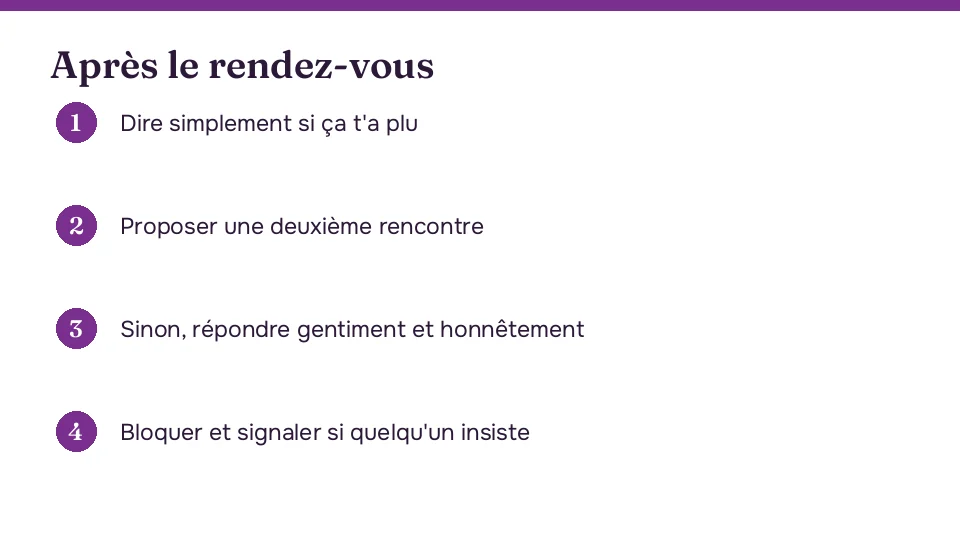 Que faire après un premier rendez-vous